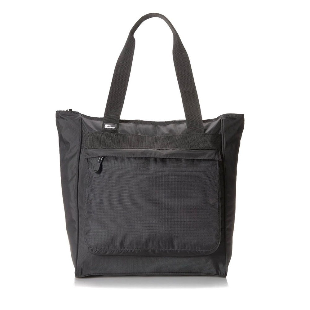 DEREK ALEXANDER Large Nylon Zip Shopper Tote Bag Black